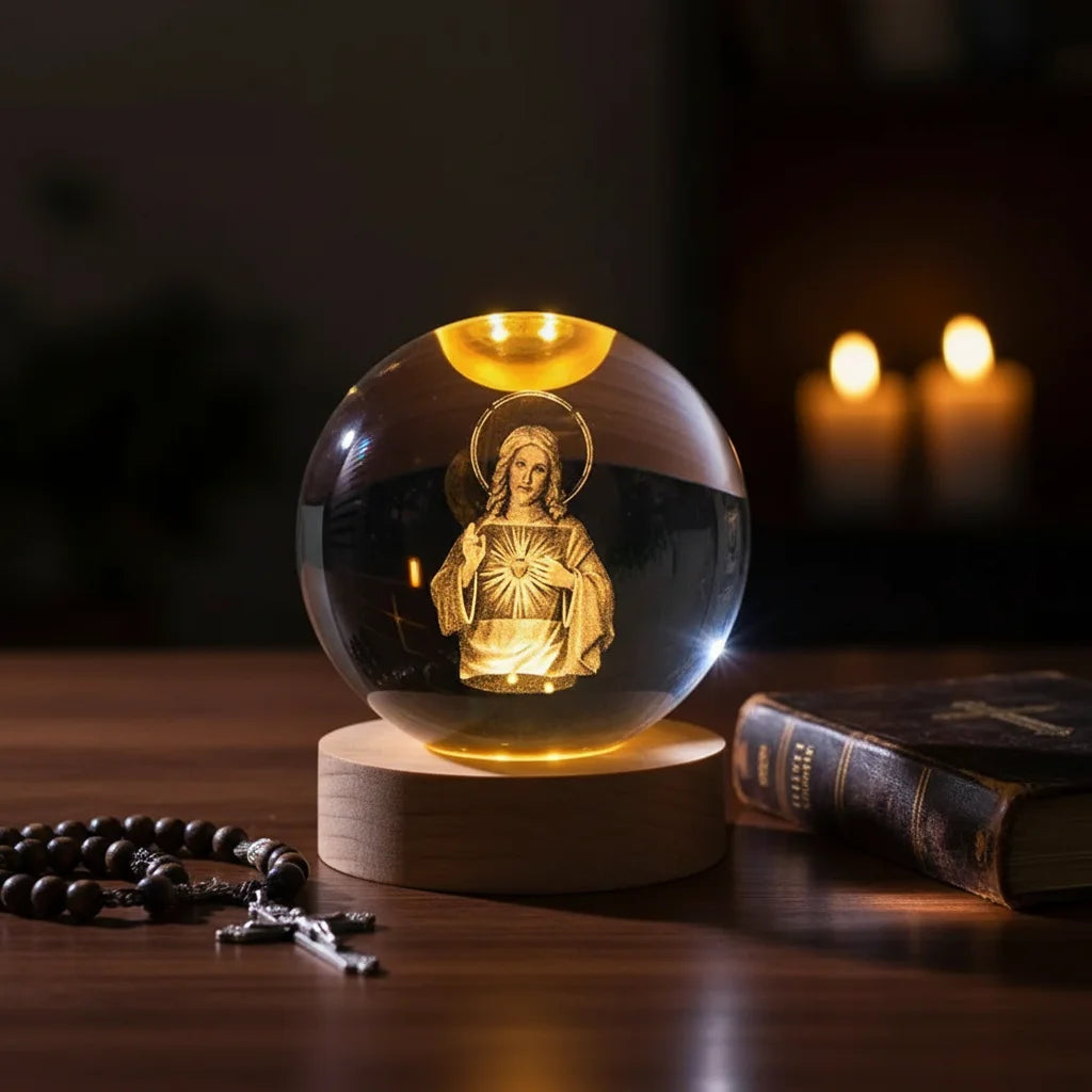 🙏 Lampara Esfera Sagrado Corazon De Jesus ✨